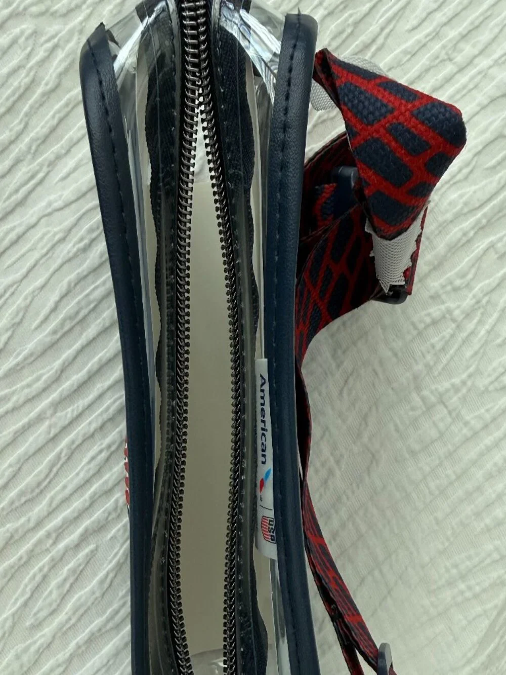American Airlines x U.S. Soccer Clear Travel Toiletry Bag USA Logo NWT